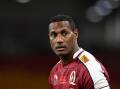 Queensland's Suliasi Vunivalu had a nightmare homecoming in the Reds' loss to the Drua in Fiji. (Darren England/AAP PHOTOS)
